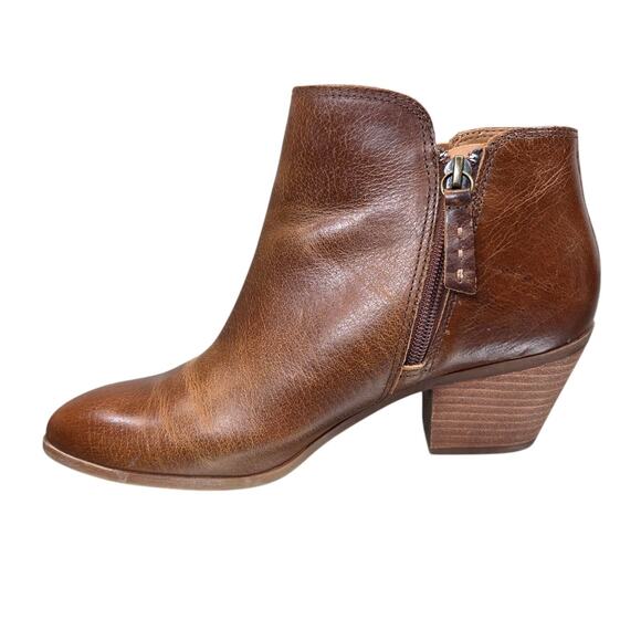 Frye And Co. Booties Womens Size 8 M Judith Ankle Brown Leather Block Heel Vtg - Picture 5 of 14